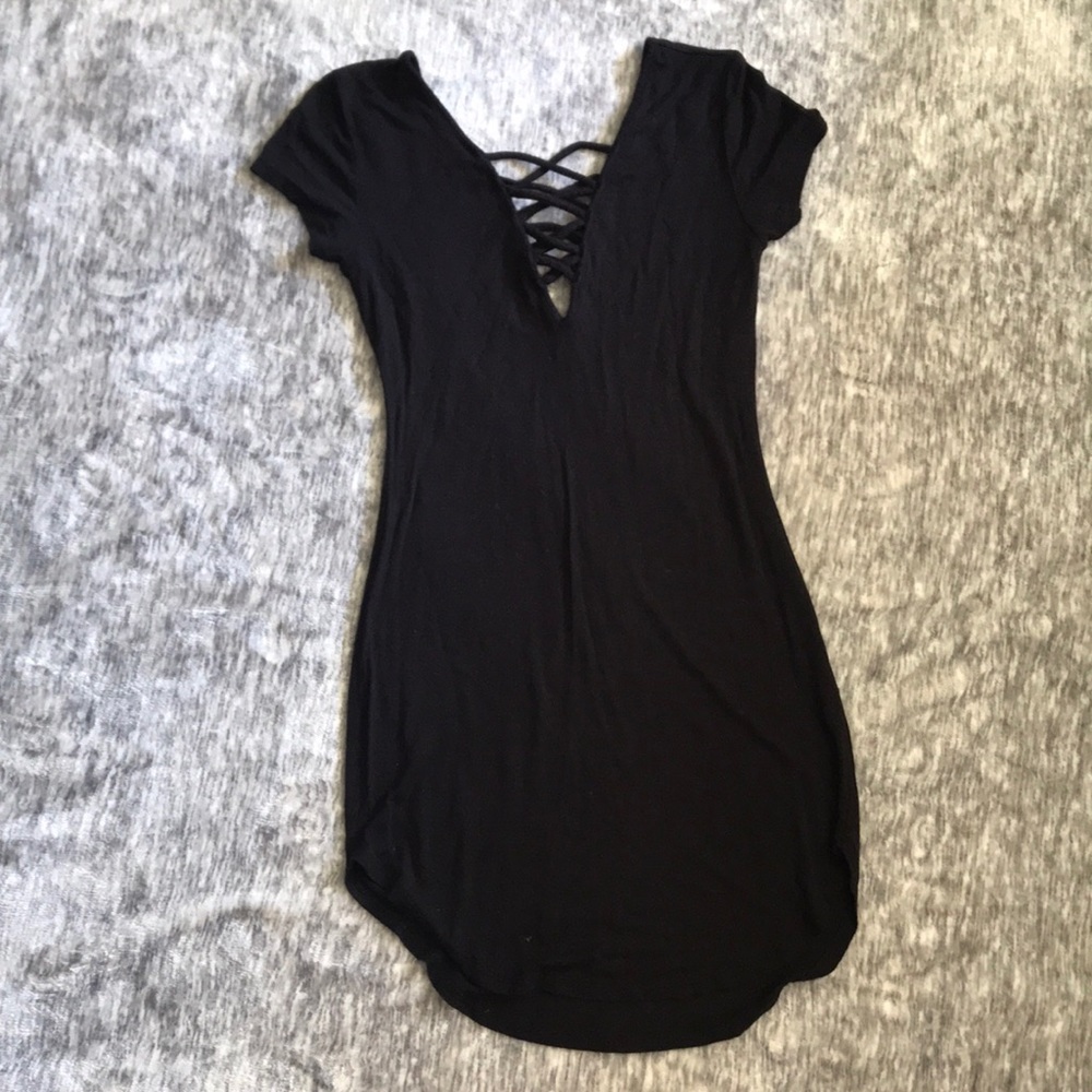 Popular Basics Black Bodycon Dress.